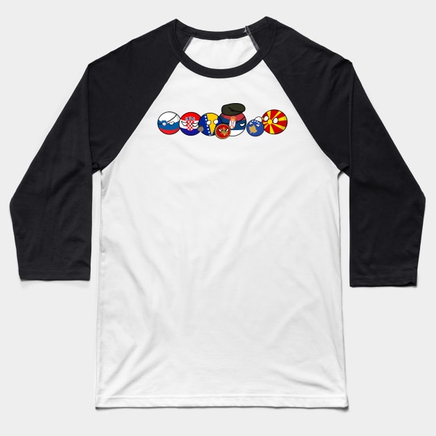 Polandball - Yugoslavia family Baseball T-Shirt by DigitalCleo